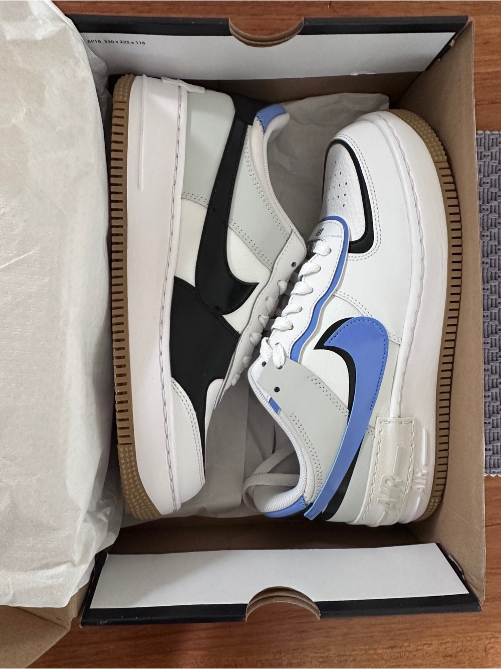 Nike Women’s Air Force 1 Shadow – White/Royal Pulse/Black – Size 10